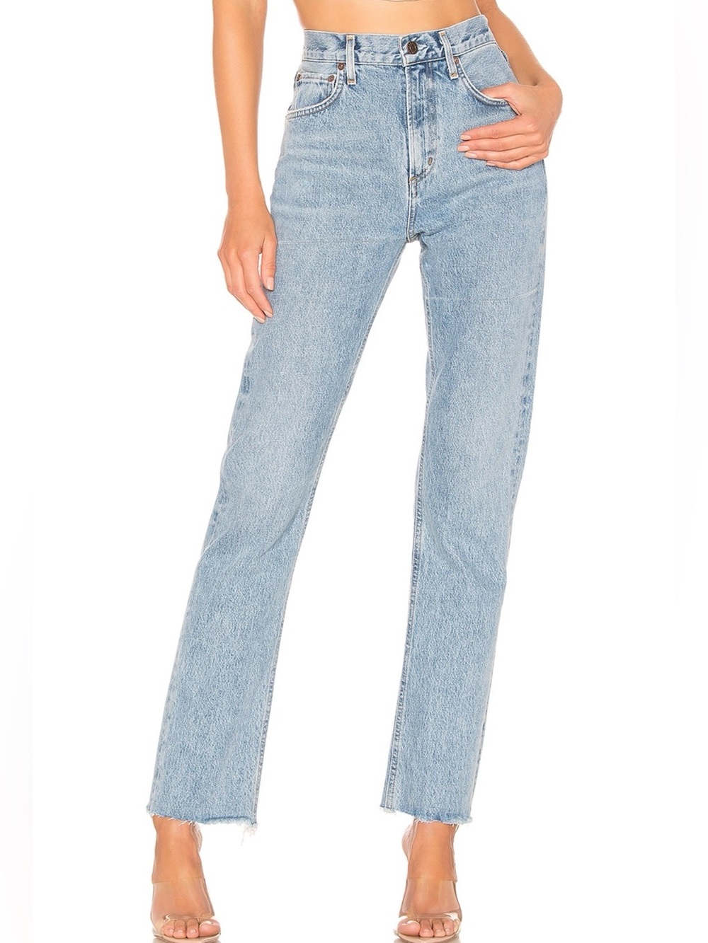 AGOLDE Cherie High Rise Straight Jeans in Merit